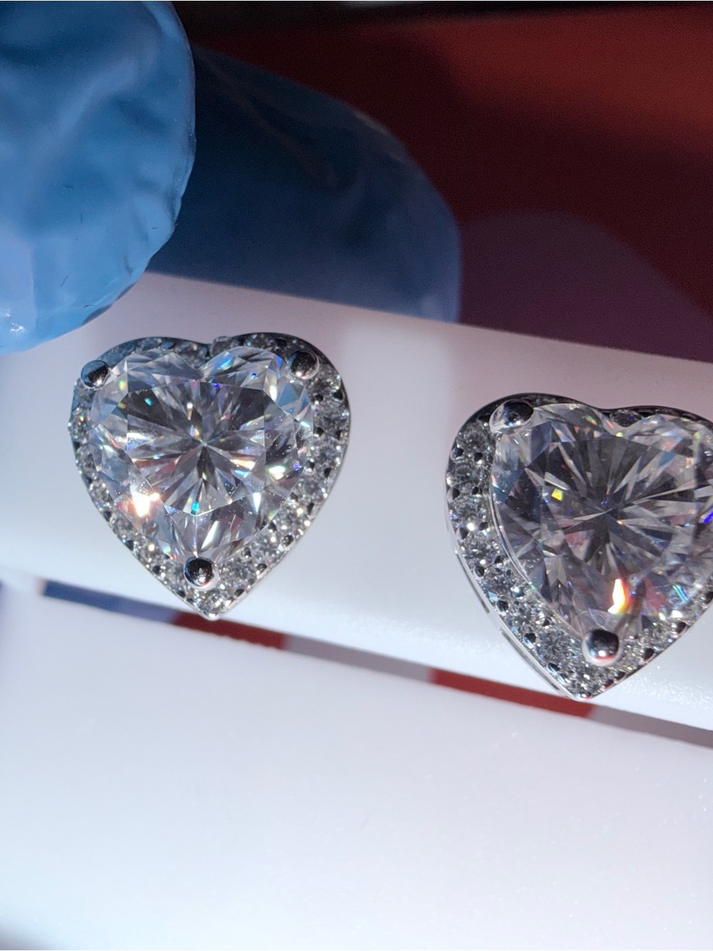 925 Sterling silver heart-shaped moissanite earrings